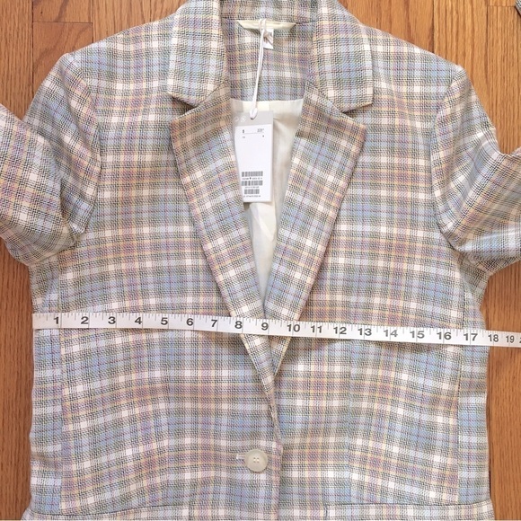 COS Checked Plaid Wool Blend One Button Tailored Blazer - Picture 10 of 16